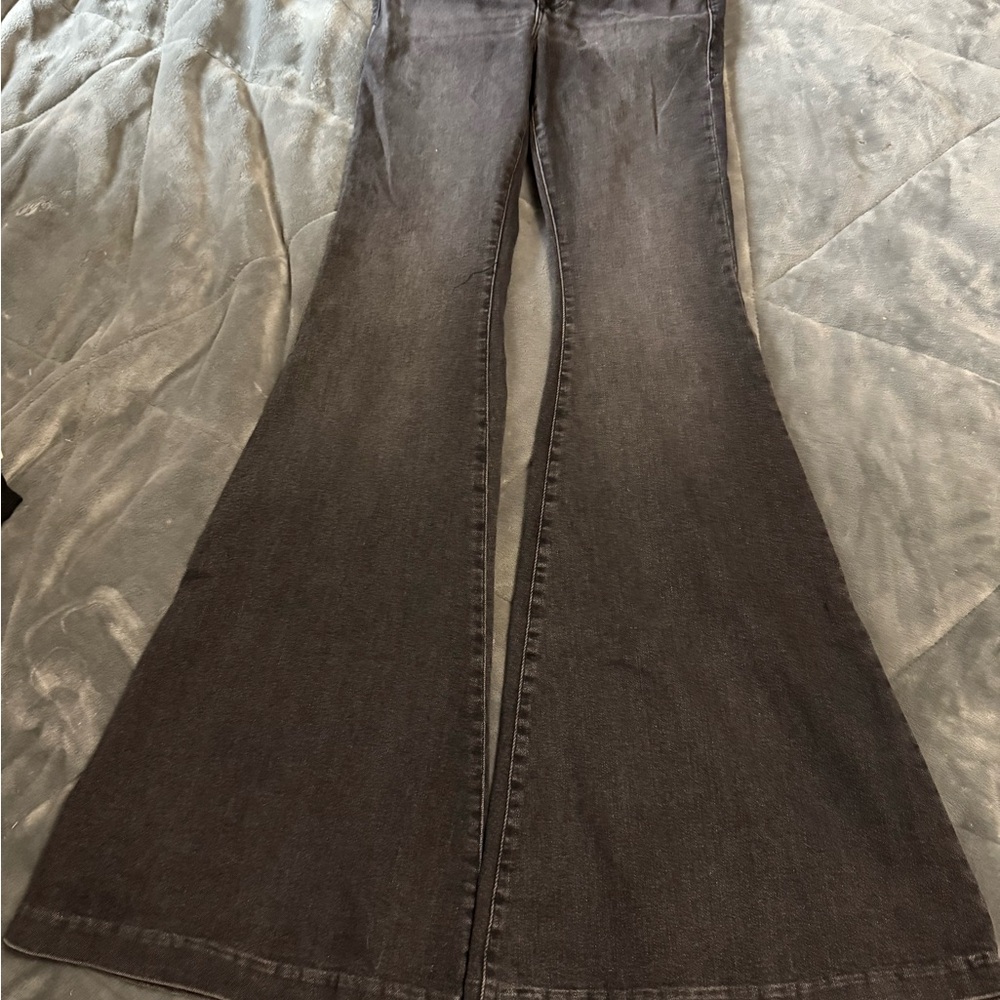 Good American Charcoal Flare Jeans